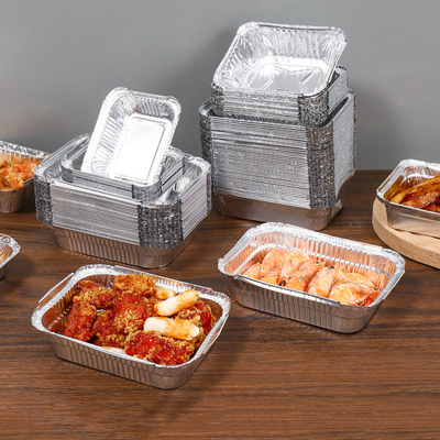 Rectangular Colored Aluminum Takeout Containers Disposable For Airline