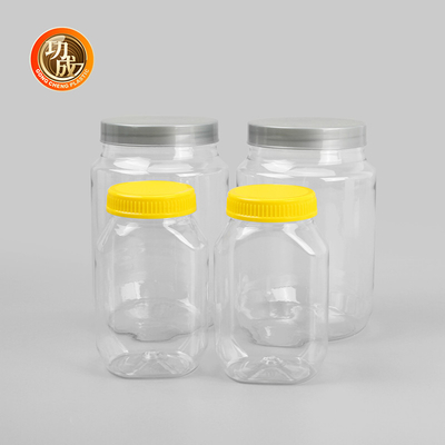 Wide Mouth Empty Plastic Jam Bottle Food Grade PET Cookie Jar