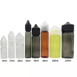 60ml 15ml 30ml 10ml Empty Plastic E Liquid Bottle 120ml Pet Black Dropper V3 Bottle