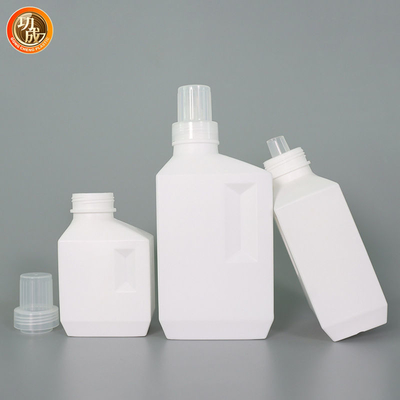 Square Empty HDPE 1l 2l Laundry Detergent Bottle With Screw Cap