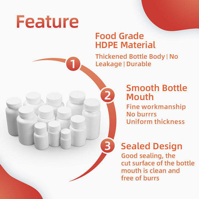 HDPE Plastic Medicine Pill Bottles For Vitamin Supplement