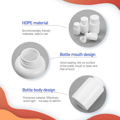 HDPE Plastic Medicine Pill Bottles For Vitamin Supplement