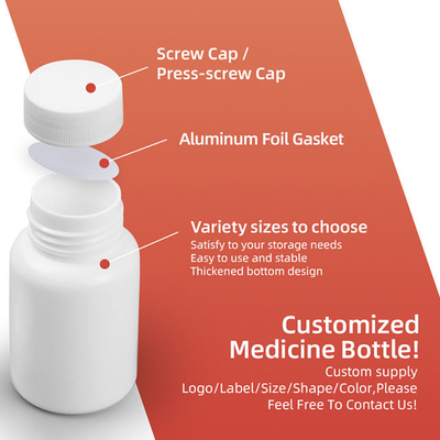 PE Medicine Pill Bottles With Screw Cap 120ml 150ml HDPE Capsule Bottle