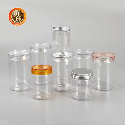 Transparent PET Candy Cookie Jar 450ml 500ml Plastic Candy Jars With Lids