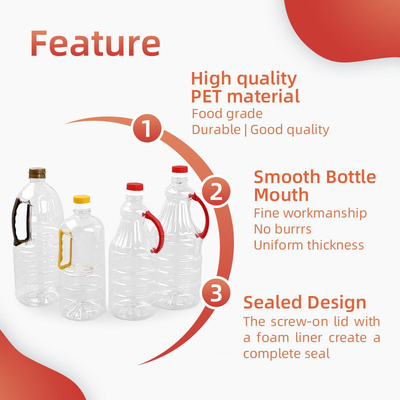 1280ml 1600ml 1800ml PET plastic edible oil bottle For Vinegar With Lid