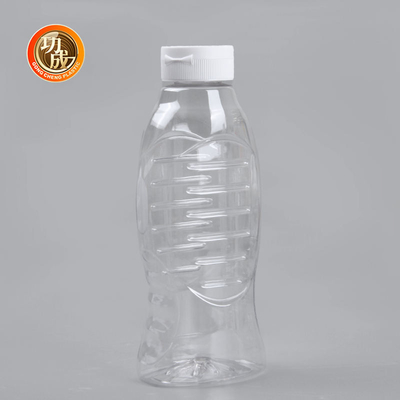 PET Plastic Squeeze Sauce Bottles With Lid Flip Top Food Grade