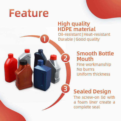 Empty HDPE 1L Motor Oil Jugs Plastic Petrol Bottle Leakage Proof