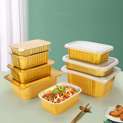 Restaurant BBQ Air Fryer Tin Foil trays Rectangle Takeaway Aluminium Foil Pan