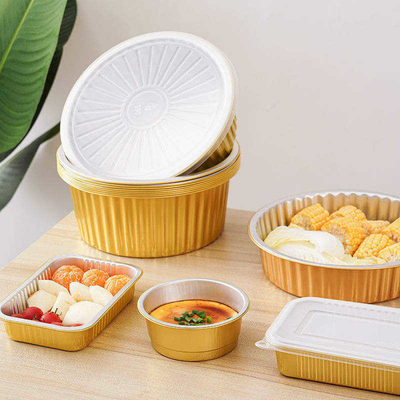 Disposable Fast Food Grade Aluminum Foil Tray Lunch Box With Plastic Lid