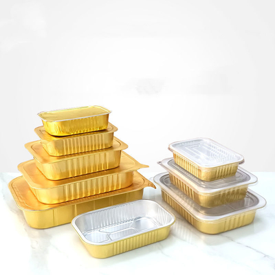 Disposable Rectangular Thickened Aluminum Lunch Tray Barbecue Aluminum Foil Food Container