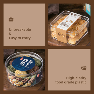 Dessert Cake Customize Packing Boxes Transparent PET Square Food Packaging Boxes