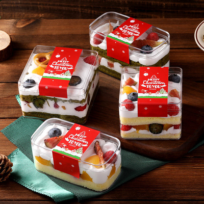 Dessert Cake Customize Packing Boxes Transparent PET Square Food Packaging Boxes