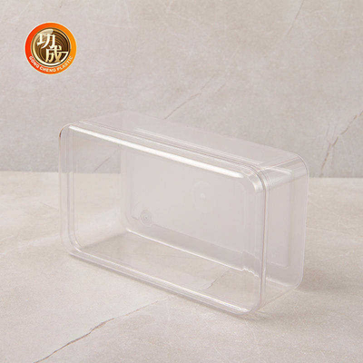 Transparent PET Square Plastic Storage Jars 660Ml Plastic Food Container With Lids