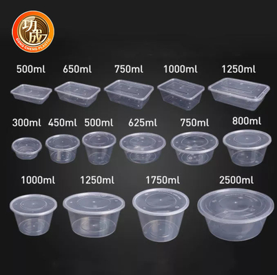 Square Round Food Packaging Containers 450ml 500ml Disposable Food Packaging Tray