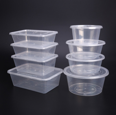 Square Round Food Packaging Containers 450ml 500ml Disposable Food Packaging Tray