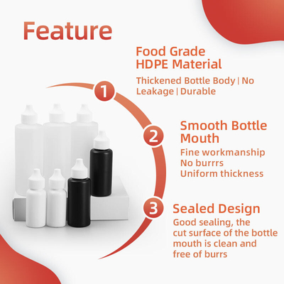 30ml 50ml 120ml Custom Plastic Bottle With Twist Top Cap Squeeze Bottle With Nozzle