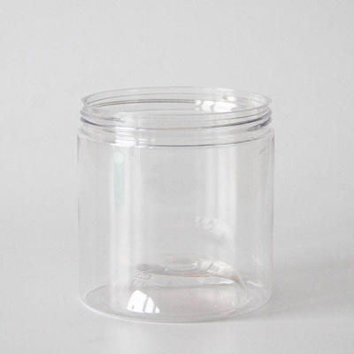 Custom Clear Wide Mouth PET Plastic Jars Cylinder Shape For Chocolate