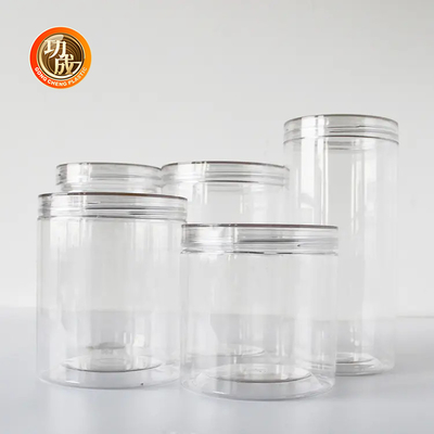 1L Large Round Bottom Pet Plastic Jars With Lids Transparent