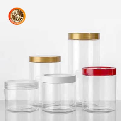 Wide Mouth Plastic Candy Cookie Jar Custom Pet Tea Jar With Lids