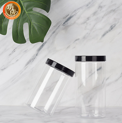Chemical Resistanc Clear Wide Mouth Plastic Pet Jar With Lids Sugar Packaging
