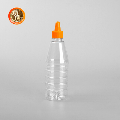 Hot Stamping Surface Handling Condiment Bottle With Cap Easy To Squeeze