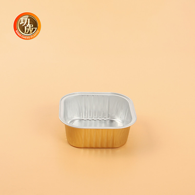 Custom Logo Silver/Gold Aluminum Foil Lunch Box Rectangular Shape Custom Food Package